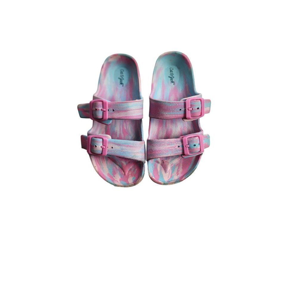 Girls Cat & Jack Size 1 Slide on Sandals in Pastel